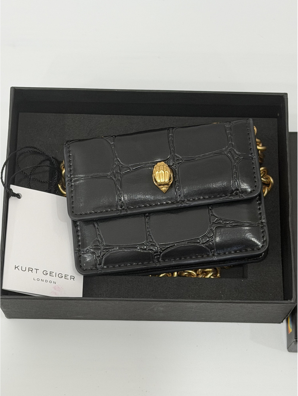 New Authentic Kurt Geiger Kensington Micro Bag - Black